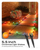 100-Pack Christmas Light Yard Stakes, 5.5 Inch Lighting Stakes for C7 C9 Christmas Lights Outdoor, Universal Yard Stakes for Outdoor Holiday Lights Use on Garden Lawn Patio Pathway Walkway – Black