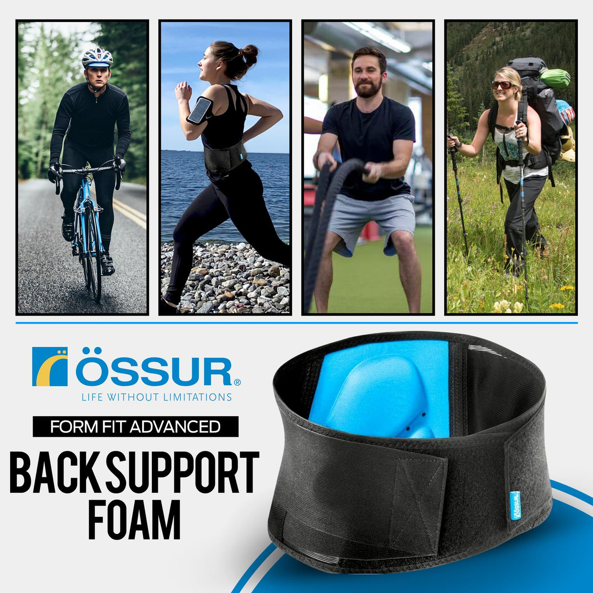 Ossur Formfit Back Support Brace for Chronic Low Back Muscular Pain and Strains | Breathable Fabric for Comfort, Adjustable Double Wrap Design Provides Compression | XXX-Large