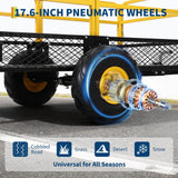 22 Cu.Ft 1600Lbs Steel ATV UTV Trailer Tow Behind Dump Cart, Heavy Duty Pull Behind Utility Dump Trailer for Lawn Mower Trailer Tractor Garden Yard with Removable Rear Panel
