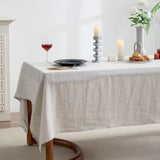 EVERLY 100% Pure Linen Rectangle Tablecloth 84Lx60W Inches for Dining,Weddings and Restaurants,Decorative Halloween,Thanksgiving,Christmas Table Cloth Machine Washable Tablecloths-Natural Linen