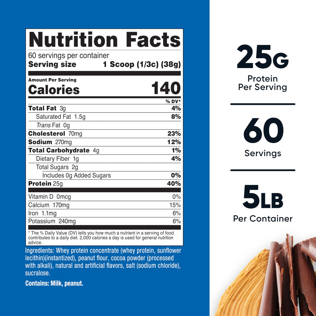 Nutricost Whey Protein Concentrate (Chocolate Peanut Butter) 5LBS - Gluten Free & Non-GMO