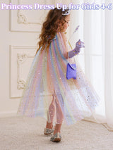 Fuzmo Light Up Princess Dress Up for Girls 3 4 5 6 Years Old, Purple