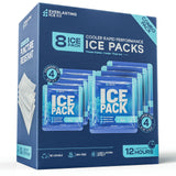 Rapid Performance Reusable Ice Packs for Coolers or Lunch Box | 8 Combo Pack | Cold for Up to 12 Hours | Ice Packs for Cooler, Long Lasting for Camping, Beach