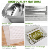 2 Pack Stainless Steel Seed Sprouter Trays, 2-Tier Soil-Free Microgreens Growing Kit, Sprouting Tray with Cover Lids & Mesh Pads for Sprouts Beans Alfalfa Wheatgrass (10.6" * 7.9" * 1.9")
