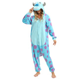 Wishliker Unisex Adult Onesie Sully Costume Halloween Christmas Cosplay Animal Cartoon Pajamas