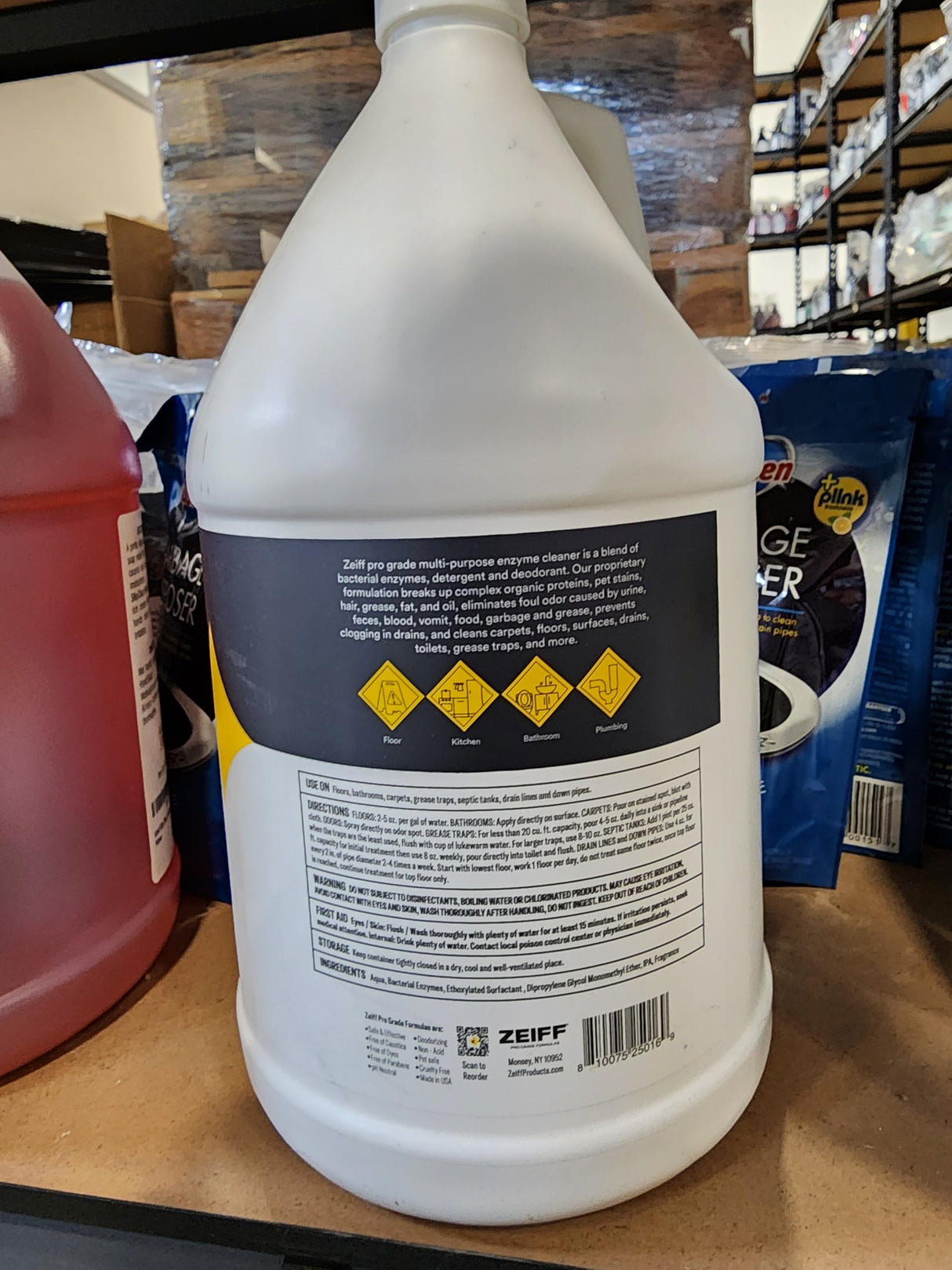 Zeiff Pro-Grade Multi-Purpose Probiotic Enzyme Cleaner - Powerful Cleaning & Odor Eliminating Formula For Professional & Home Surfaces - 1 Gallon - Fragrance Free