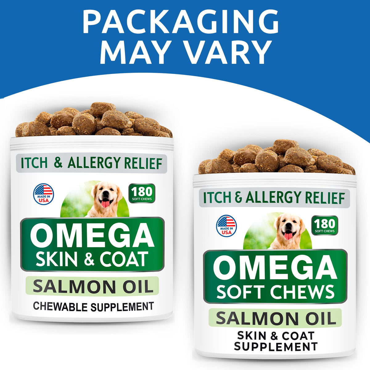BARK&SPARK Omega 3 for Dogs, Fish Oil Skin & Coat, Itch&Allergy Support