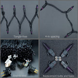 YULETIME 200 Purple Halloween Lights with Black Wire, Pack of 2 Sets 33 ft 100 Count UL Certified Christmas String Lights (Purple)