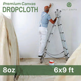 1Pk Recycled Cotton All Purpose Canvas Tarp Cover Painter Drop Cloth-6x9ft