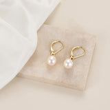 EAMTI Pearl Earrings for Women 925 Sterling Silver Post Drop Earrings