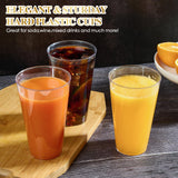 FOCUSLINE 100 Pack 16 oz Clear Plastic Cups, Disposable Cups Large Reusable Plastic Tumblers, Heavy-duty Clear Hard Cups 16 Ounce for Wedding Party, Thanksgiving, Halloween, Christmas