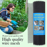 Pet Proof Barrier Net, Black Plastic Chicken Wire Mesh Fencing, Balcony Cat Safety Net & Garden Snake Barrier, Heavy Duty Protection for Chicken Coops, Rabbit Hutches, Dog Kennels (Black, 15.7IN*50)