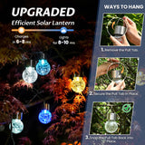GIGALUMI Solar Lights Outdoor Waterproof, 24 Pack Solar Hanging Lights Garden Decor, Gifts for Women, Solar Outdoor Lantern Waterproof Cracked Glass for Yard, Fence, Tree(Warm White)