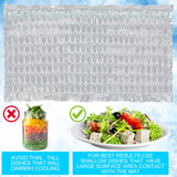 Reallnaive 4 Pack Reusable Freezable Ice Mat Sheets for Coolers Flexible Ice Packs for Food Trays, Cheese Boards, Deli Meats, Veggie Plates, Sushi, Party Platters (Clear)