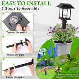 Greluna Solar Lights Outdoor,12 Pack 3000K Waterproof Auto On/Off Solar Pathway Lights for Your Garden, Landscape, Path, Yard, Patio, Driveway,Walkway Decor