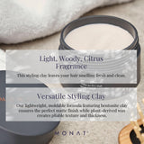 MONAT Matte Styling Clay for Men - Water and Clay-Based Hair Paste to Create Thicker-Looking Hair, Easy-to-Shape Net Wt. 45 ml / 1.52 fl. oz.
