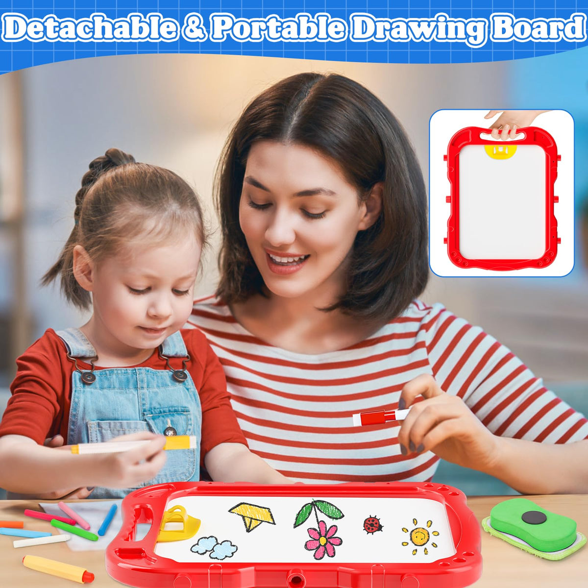 Easel for Kids Toys, Double-Sided Magnetic Painting Board
