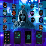 AIGLUN LED Face Transforming Mask with Gesture Control Fun - Cool stuff Halloween Cosplay and Christmas Parties