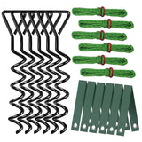 Tree Stake Kit, Heavy Duty Spiral Tree Stakes and Supports for Leaning Trees, Protect Trees from Bad Weather (2, Black)