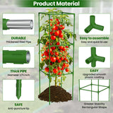 3 Pack Tomato Cages, 48'' Tall Tomato Plant Stakes Support for Raised Garden Bed Tomato, Square Trellis Cages for Garden Climbing Vegetables Flowers Fruits