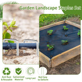200PCS Garden Stakes Staples 6 inch Landscape Fabric Pins Lawn 100Pcs U Shaped Galvanized Staples Ground Stakes Landscaping Pins with 100Pcs Gasket for Weed Barrier Plant Cover Decorations