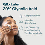 QRxLabs 20% Glycolic Acid Pads - Exfoliating Toner Pads, Face & Body - 50ct