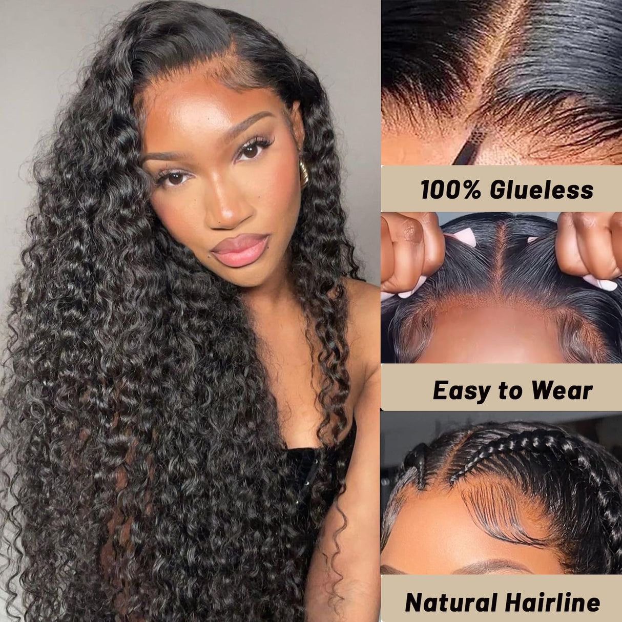 20 Inch Glueless Wigs Human Hair Pre Plucked Pre Cut 5x5 HD Lace Closure Wigs Human Hair Deep Wave Human Hair Wigs For Black Women 180% Density Brazilian Virgin Deep Wave Lace Front Human Hair Wig