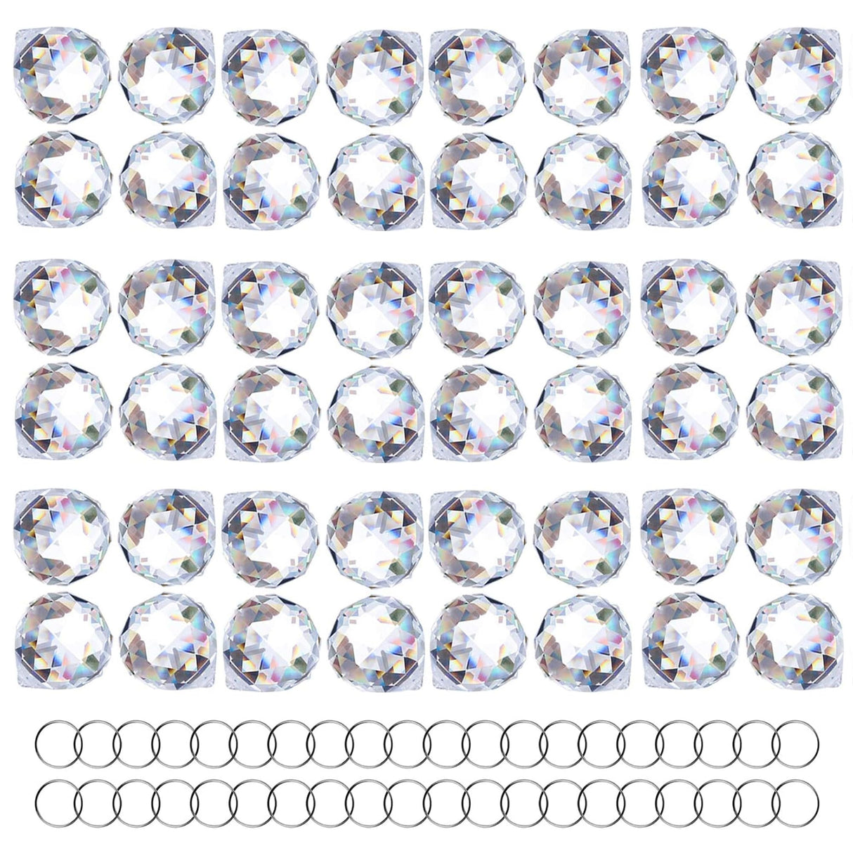48pcs Clear Crystal Ball Prism 20mm Chandeliers Prism Sun Catcher Hanging
