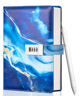 CAGIE Diary with Lock for Girls, A5 Password Refillable Lined Journal Kit Locked Diary, Cute Stuff Christmas Birthday Gifts for Girls 6 7 8 9 10 11 12 13 14 Year Old Girl, Teen Girl Gifts, Blue