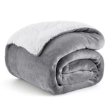 Bedsure GentleSoft Sherpa Fleece Throw Blanket for Couch - Thick and Warm Christmas Blanket for Winter, Soft Fuzzy Plush Throw Gift for Women, Grey, 50x60 Inches