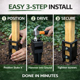 Stake It Garden Stake Anchors | No-Dig Trellis Support | 12-Inch 2-Pack