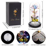 Birthday Gifts for Women Mom, Galaxy Glass Rose in Glass Dome Forever Eternal Crystal Roses with Butterfly Anniversary Christmas Rose Gifts for Women Her Wife Grandma Sister Girlfriend, Colorful