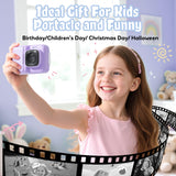 ETIKEZ Kids Camera, 1080P Instant Digital Print Camera for Kids, Christmas Birthday Gifts for 4 5 6 7 8 9 10 Year Old Girls Boys, Portable Toy with 32GB SD Card & 3 Rolls Printing Paper, Purple