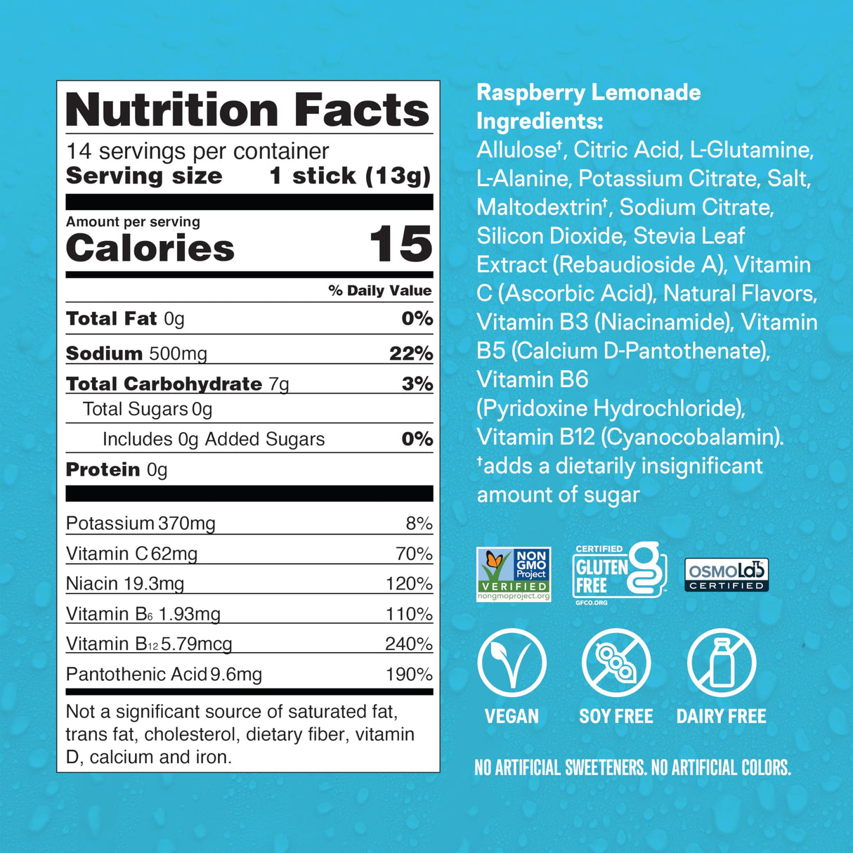 Liquid I.V.® Hydration Multiplier Sugar Free – Raspberry Lemonade | Electrolyte Powder Drink Mix | 1 Pack (14 Servings)