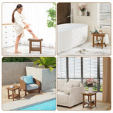 oridom HIPS Shower Benches for Inside Shower, Shower Stool with Space-Efficient Storage Shelf, Waterproof Shower Chair Seat for Spa Bathroom(Brown)