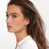 JTV White Cubic Zirconia Rhodium Over Sterling Silver Stud Earrings 5.58ct