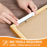 SummerBrite XL Picture Hanging Strips Heavy Duty, 80 Strips Damage Free Removal Picture Hangers for Wall, Sticky Hook & Loop Adhesive Strips for Poster/Picture/Home/Office, 40 Pairs/X-Large, Black