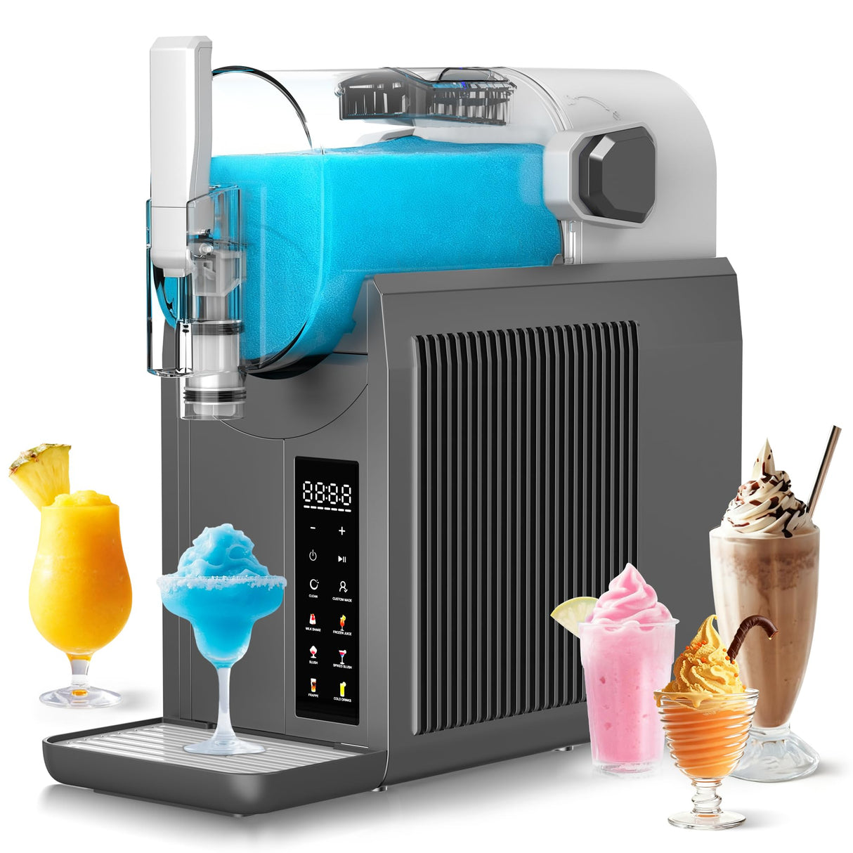 Kourice Slushie Machine No Ice Needed Slushy Machine 92oz Capacity Margarita Machine with 6 Preset Programs LED Display Self-Clean Frozen Drink Maker for Slush Margaritas Smoothie Frappés Milk Shakes