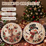 MTZK 2PCS Christmas Pearl Diamond Painting Suncatcher Kit，DIY Craft, Beaded Acrylic Craft Set for Adults & Teens, Creative Xmas Tree Pendant Gift