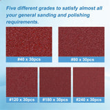 Coceca 150pcs Mouse Detail Sander Sandpaper Sanding Paper Assorted Sanding Pads 40 80 120 180 240 Grits 5 Hole Assorted Sander Sandpaper for Sanding Polishing