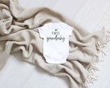 Pregnancy Announcement Infant Bodysuit First Grandbaby Gift for Grandparents | New Baby Surprise (0-3 month, White)