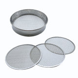 Soil Sifter Set with 3 Sieve Meshes for Rock and Sand - Stainless Steel