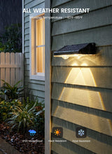Brightown 4 Pack Solar Lights Outdoor Waterproof, Color Changing Solar Fence Deck Step Flood Lights, Warm White & RGBCW 11 Color, IP65 Waterproof Garden Lights