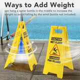 XPCARE 24 Inches Caution Wet Floor Sign, 3PCAK Yellow Bilingual Double-Sided Safety Warning Signs,A Frame Safety Wet Floor Signs Commercial