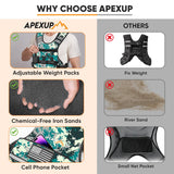 APEXUP Adjustable Weighted Vest, 4-10lb/12-18lb/20-32lb Vest with 6 Ironsand Weights and Large Pocket, Weight Vest for Men Women Strength Training, Running, Walking (12-18lb, Digital Camo)