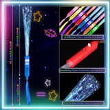 56 Pack Multicolor Fiber Optic Wand Glow Wand LED Light Up Wand Bulk with 3 Flashing Models Flashing Sticks for Glow in The Dark Birthday Party Favor Wedding Halloween Christmas, 8 Colors