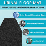 Basima Urinal Mats for Men Bathroom 12 Pack Washable Bulk Rubber Urinal Floor Mats for Toilet Commercial, Non-Slip Disposable Urinal Pads for Mens Room, 17.5" x 20.5", Black