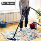 Office Chair Mat for Hardwood Floor,48"*36" Rolling Under Desk Mat, Computer Chair Rug,Anti-Slip Floor Protector for Home Office,Orange Blue