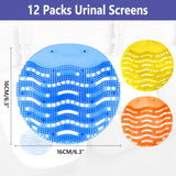 Urinal Screen Deodorizer, 12 Pack Urinal Cakes Bulk Scented Anti-Splash, Urinal Mats Deodorizer Fresh Pads – Ideal for Schools, Bathrooms, Restrooms, Office (Ocean Breeze/Lemon/Orange)