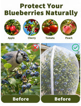 Garden Bird Netting for Insects, 2 Pack 5x3.28ft, Fruit Tree Netting with Zipper & Drawstring, Ultra Dense Mesh Plant Covers for Blueberry Tomato Cherry Peach Apple Trees Pest Barrier (5x3.28FT)